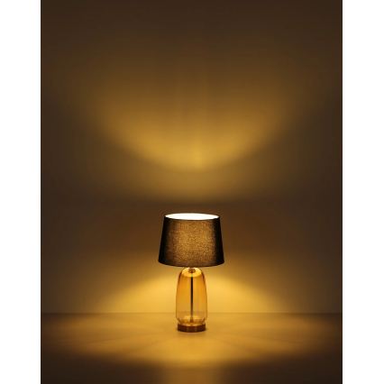 Globo - Lampada da tavolo 1xE27/40W/230V nera/marrone