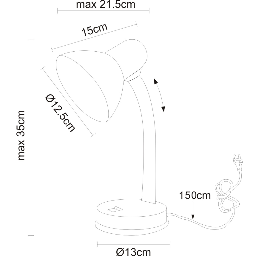 Globo - Lampada da tavolo 1xE27/40W/230V nera