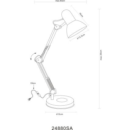 Globo - Lampada da tavolo 1xE27/40W/230V