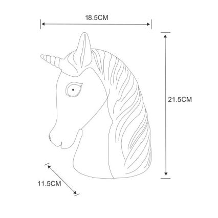 Globo - Lampada LED notturna per bambini LED/1W/230/4,5V 3xAA unicorno