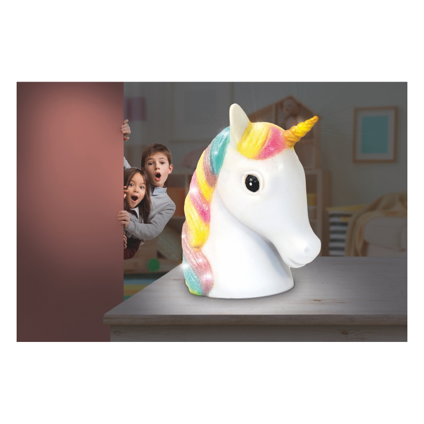 Globo - Lampada da notte LED per bambini LED/1W/230/4,5V 3xAA unicorno