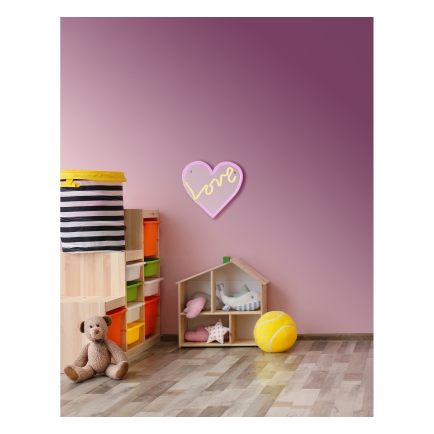 Globo - LED Decorazione murale al neon LED/3W/USB cuore