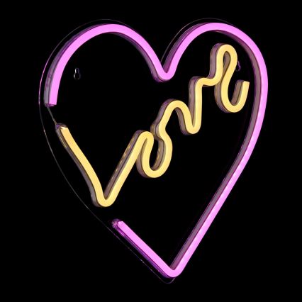 Globo - LED Decorazione murale al neon LED/3W/USB cuore