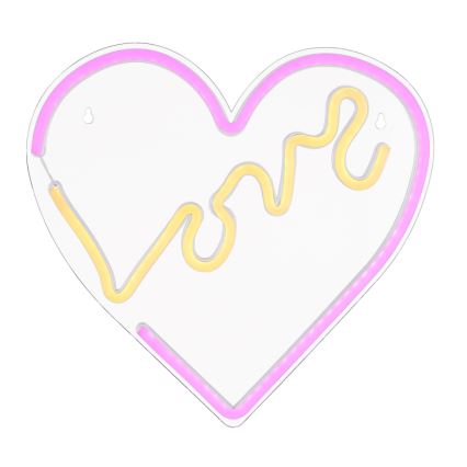 Globo - LED Decorazione murale al neon LED/3W/USB cuore