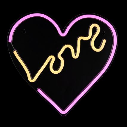 Globo - LED Decorazione murale al neon LED/3W/USB cuore