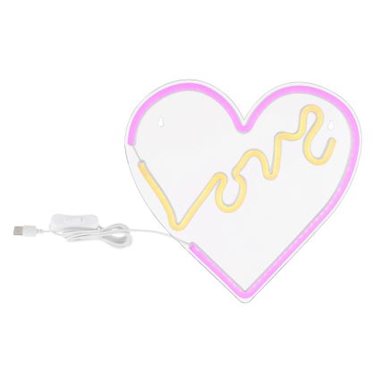 Globo - LED Decorazione murale al neon LED/3W/USB cuore