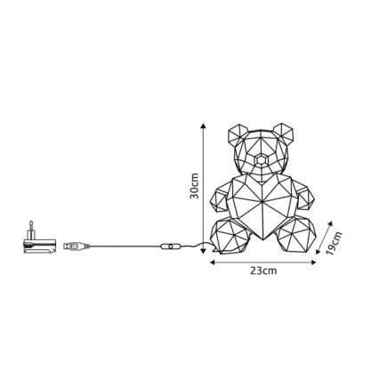 Globo - Decorazione da tavolo LED in confezione regalo LED/6W/5V USB a forma di orso
