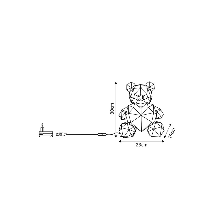 Globo - Decorazione da tavolo LED in confezione regalo LED/6W/5V USB a forma di orso