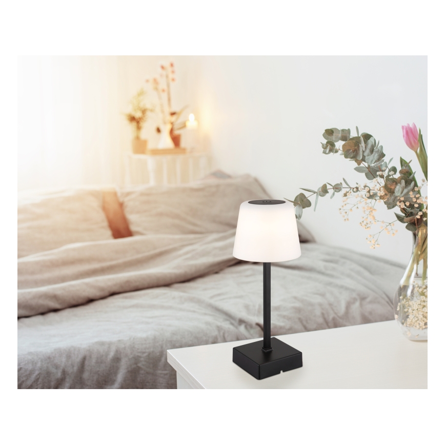 Globo - Lampada da tavolo touch dimmerabile LED/2W/5V 3000/4500/6500K 800 mAh nera