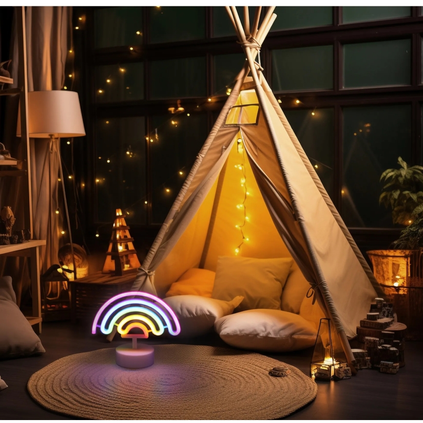 Globo - Decorazione da tavolo al neon LED/2W/3xAA arcobaleno