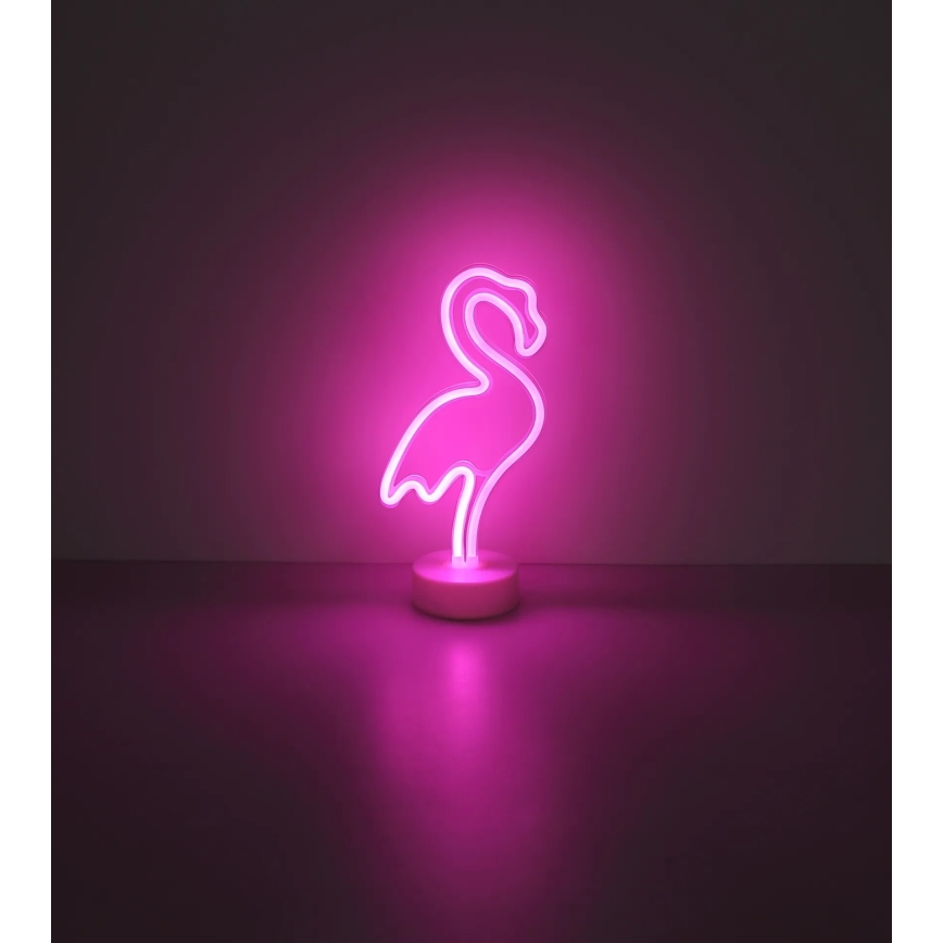 Globo - Decorazione da tavolo al neon LED/2W/3xAA fenicottero