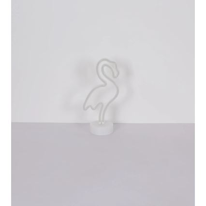 Globo - Decorazione da tavolo al neon LED/2W/3xAA fenicottero