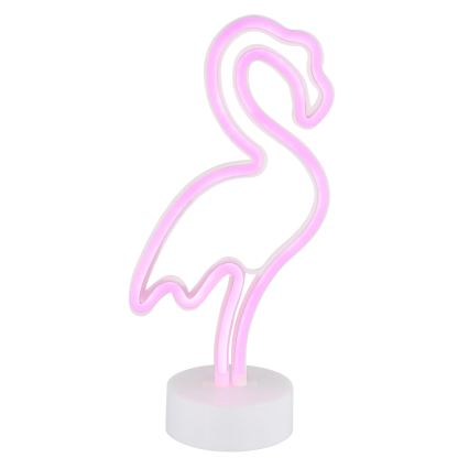 Globo - Decorazione da tavolo al neon LED/2W/3xAA fenicottero