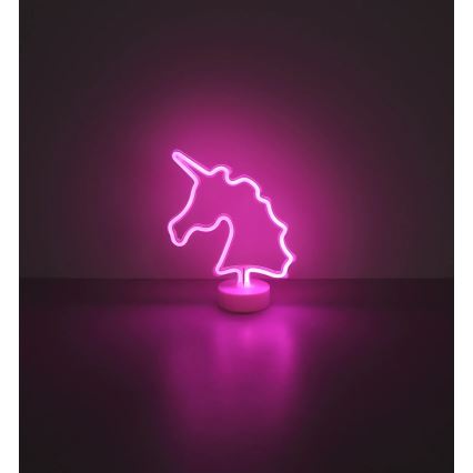 Globo - Decorazione da tavolo al neon II LED/2W/3xAA unicorno
