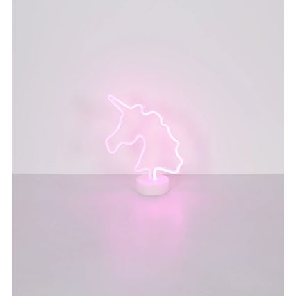 Globo - Decorazione da tavolo al neon II LED/2W/3xAA unicorno