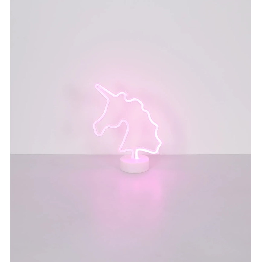 Globo - Decorazione da tavolo al neon II LED/2W/3xAA unicorno
