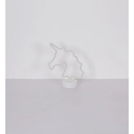 Globo - Decorazione da tavolo al neon II LED/2W/3xAA unicorno