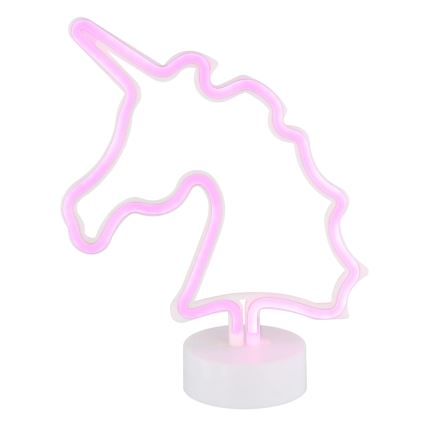 Globo - Decorazione da tavolo al neon II LED/2W/3xAA unicorno