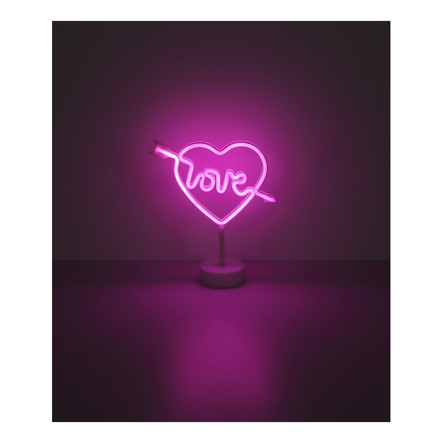 Globo - Decorazione da tavolo LED Neon LED/2W/3xAA cuore