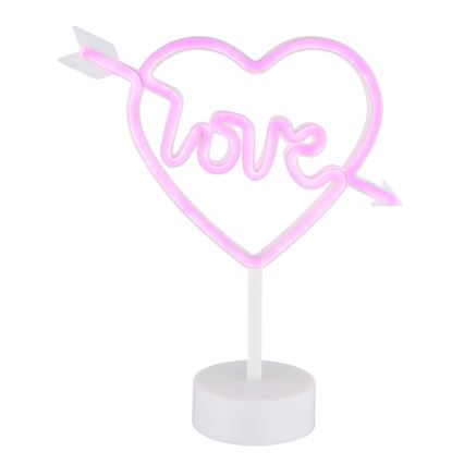 Globo - LED Neon tavolo decorazione LED/2W/3xAA cuore