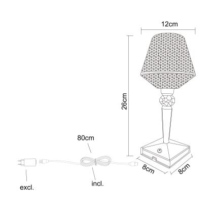 Globo - Lampada da tavolo LED dimmerabile con funzione Touch LED/1W/5V 2700/4000/6500K 800 mAh