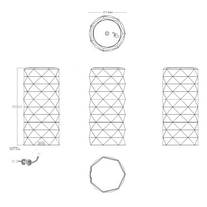 Globo - Lampada da tavolo ricaricabile a LED RGB con controllo touch LED/0,6W/3,7V 500mAh