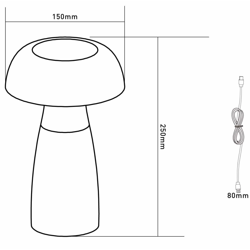 Globo - LED Lampada da tavolo ricaricabile dimmerabile LED/1,5W/5V 800mAh 2700K/4000K/6500K