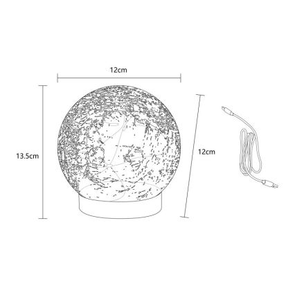 Globo - LED Decorativa ricaricabile lampada da tavolo 25xLED/0,06W/5V 600 mAh IP44