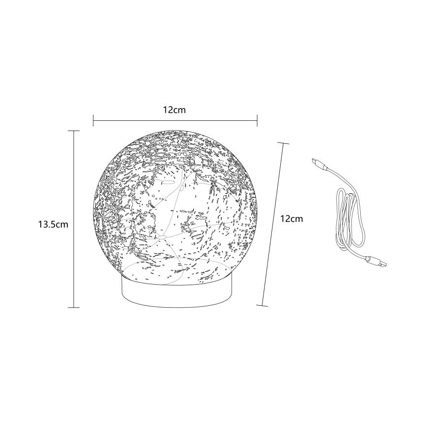 Globo - LED Decorativa ricaricabile lampada da tavolo 25xLED/0,06W/5V 600 mAh IP44