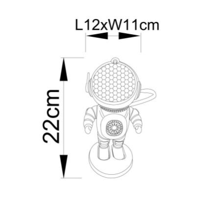 Globo - Lampada da tavolo LED RGB LED/6W/5V astronauta bianca