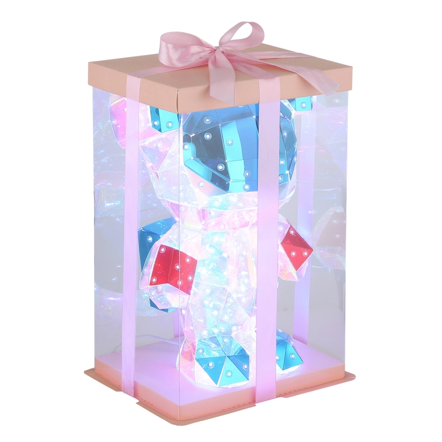 Globo - Decorazione da tavolo LED in confezione regalo LED/0,03W/5V USB orsetto spaziale