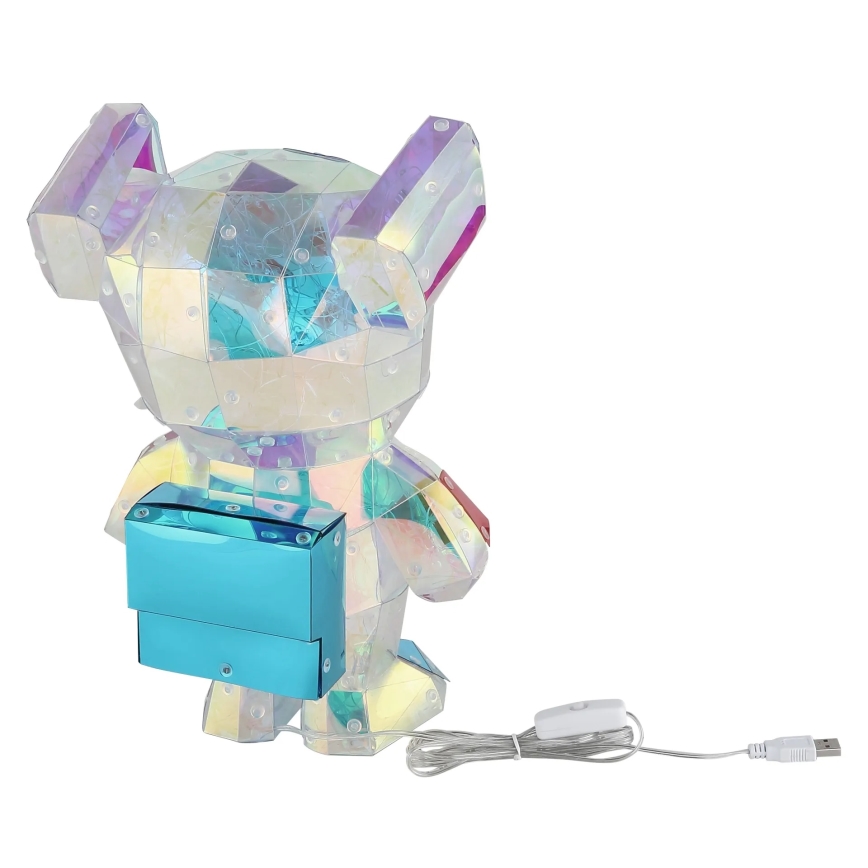Globo - Decorazione da tavolo LED in confezione regalo LED/0,03W/5V USB orsetto spaziale
