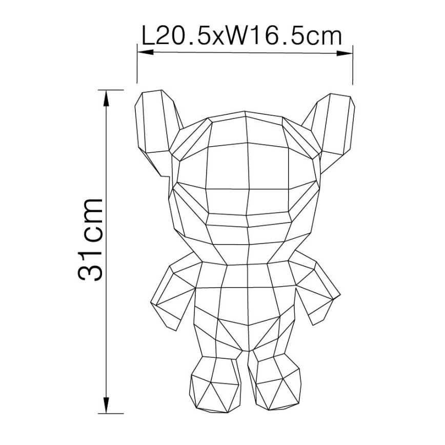 Globo - Decorazione da tavolo LED in confezione regalo LED/0,03W/5V USB orsetto spaziale
