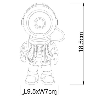 Globo - Proiettore LED dimmerabile LED/3W/5V a forma di astronauta