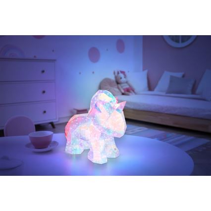 Globo - Decorazione da tavolo LED ricaricabile e dimmerabile LED/4W/5V 1800 mAh unicorno