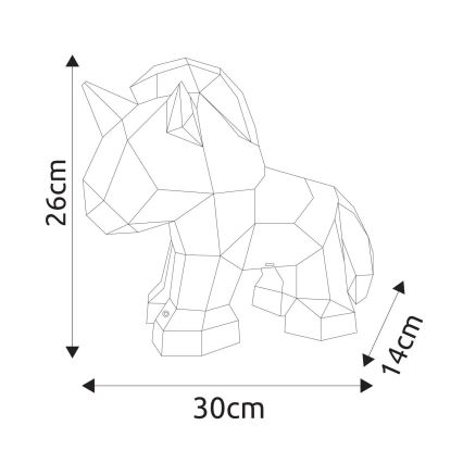 Globo - Decorazione da tavolo LED ricaricabile e dimmerabile LED/4W/5V 1800 mAh unicorno