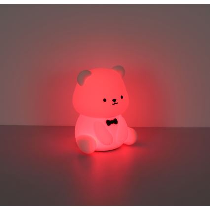 Globo - LED RGBW dimmerabile luce notturna ricaricabile per bambini LED/1W/5V 1200 mAh orsetto