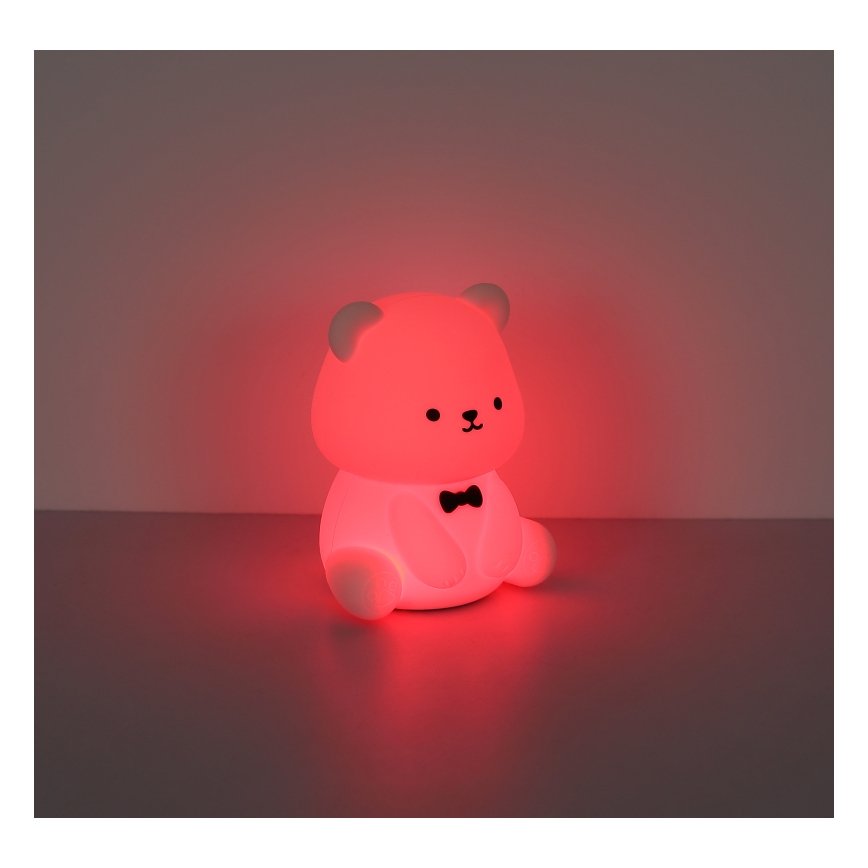 Globo - LED RGBW dimmerabile luce notturna ricaricabile per bambini LED/1W/5V 1200 mAh orsetto