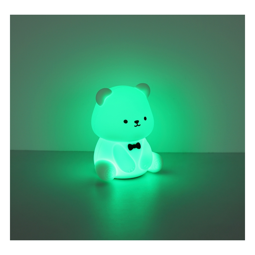 Globo - LED RGBW dimmerabile luce notturna ricaricabile per bambini LED/1W/5V 1200 mAh orsetto