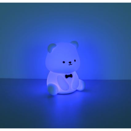 Globo - LED RGBW dimmerabile luce notturna ricaricabile per bambini LED/1W/5V 1200 mAh orsetto