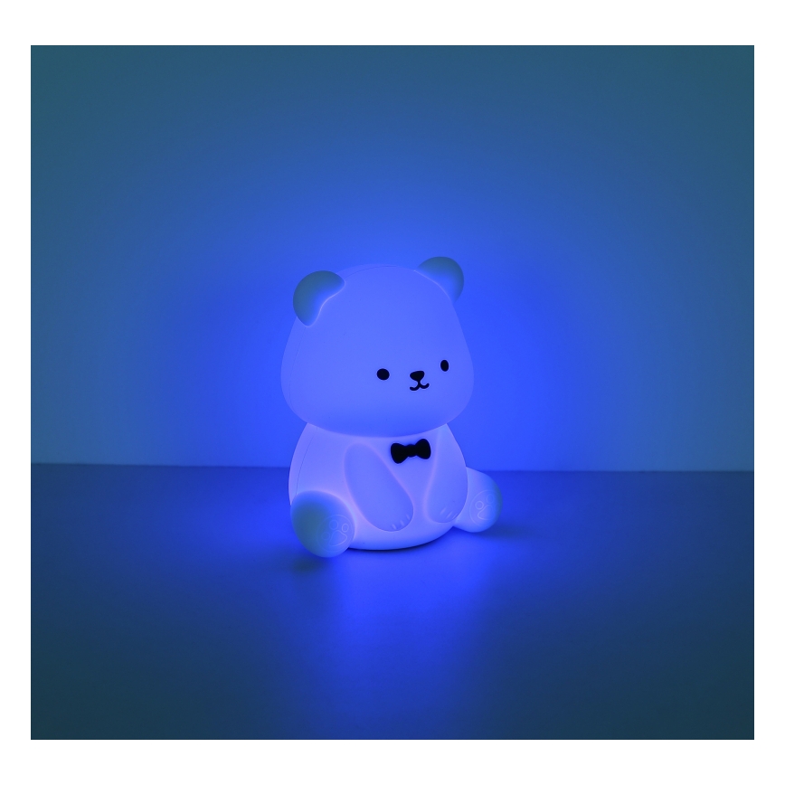 Globo - LED RGBW dimmerabile luce notturna ricaricabile per bambini LED/1W/5V 1200 mAh orsetto