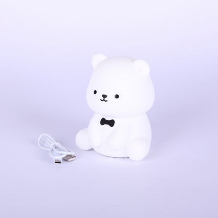 Globo - LED RGBW dimmerabile luce notturna ricaricabile per bambini LED/1W/5V 1200 mAh orsetto