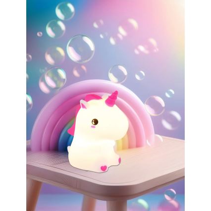 Globo - Luce notturna per bambini a LED RGBW dimmerabile e ricaricabile LED/1,5W/5V 1200 mAh unicorno