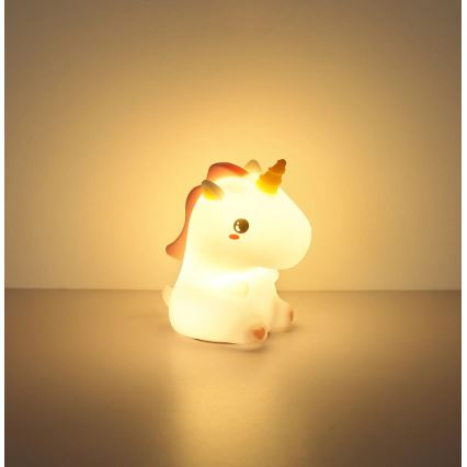 Globo - Luce notturna per bambini a LED RGBW dimmerabile e ricaricabile LED/1,5W/5V 1200 mAh unicorno