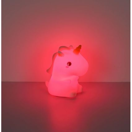 Globo - Luce notturna per bambini a LED RGBW dimmerabile e ricaricabile LED/1,5W/5V 1200 mAh unicorno