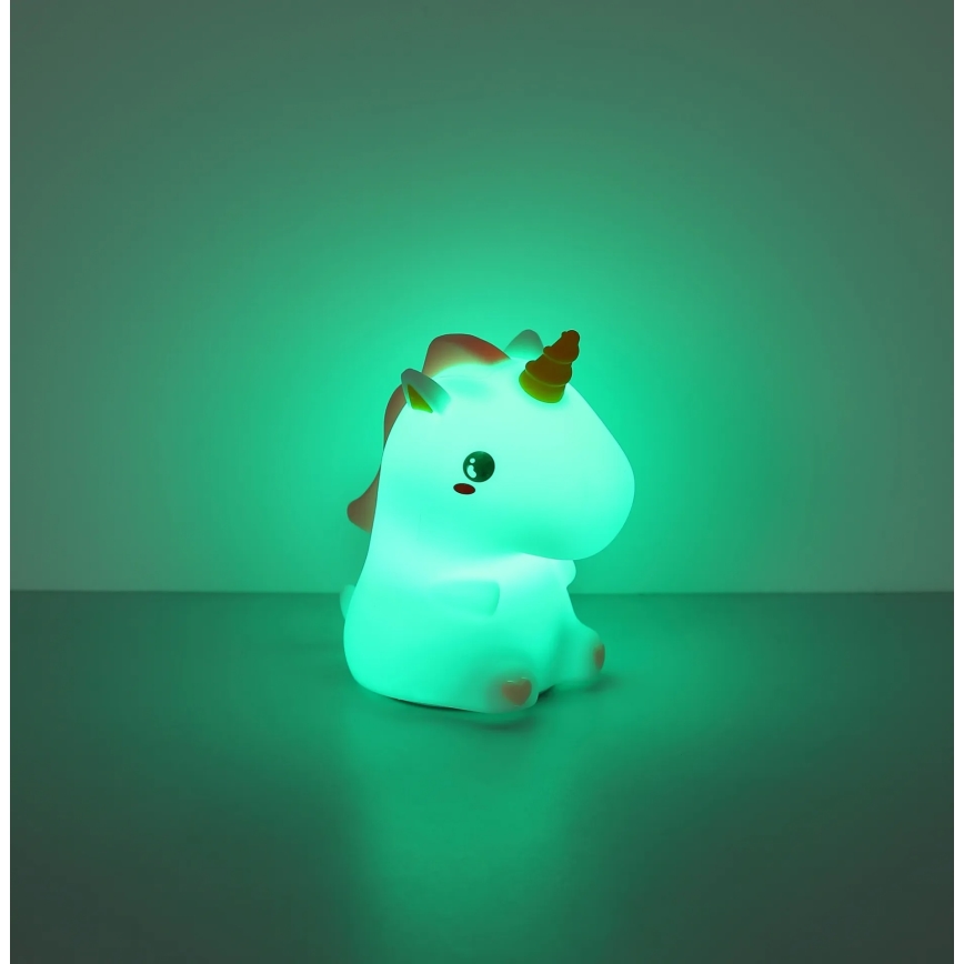 Globo - Luce notturna per bambini a LED RGBW dimmerabile e ricaricabile LED/1,5W/5V 1200 mAh unicorno