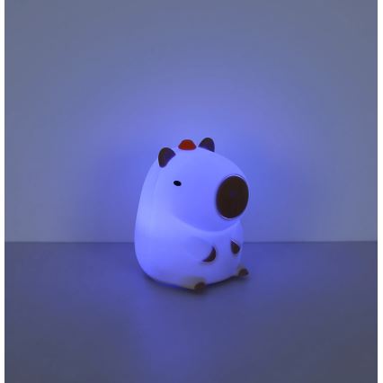 Globo - Luce notturna ricaricabile per bambini LED RGBW dimmerabile, LED 1,5W/5V, batteria 1200 mAh, capibara