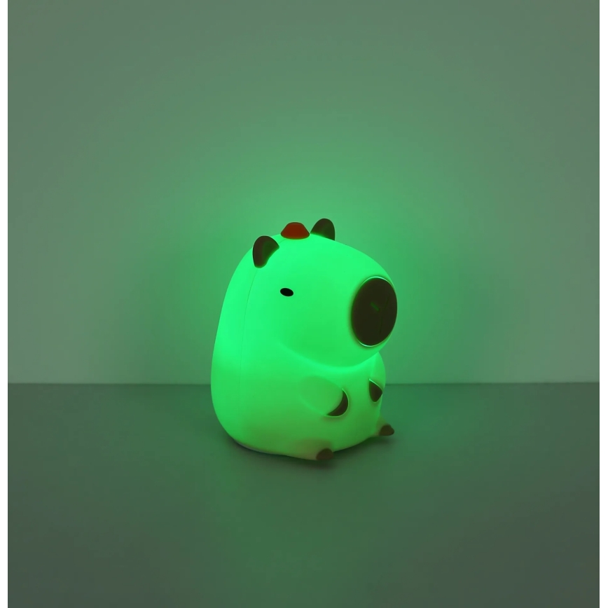 Globo - Luce notturna ricaricabile per bambini LED RGBW dimmerabile, LED 1,5W/5V, batteria 1200 mAh, capibara