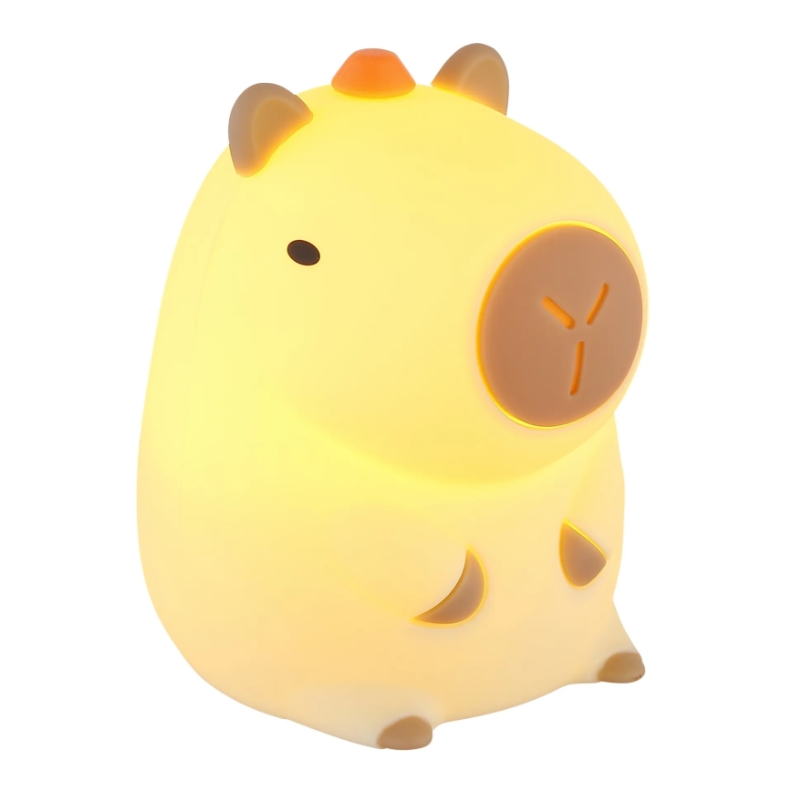 Globo - Luce notturna ricaricabile per bambini LED RGBW dimmerabile, LED 1,5W/5V, batteria 1200 mAh, capibara