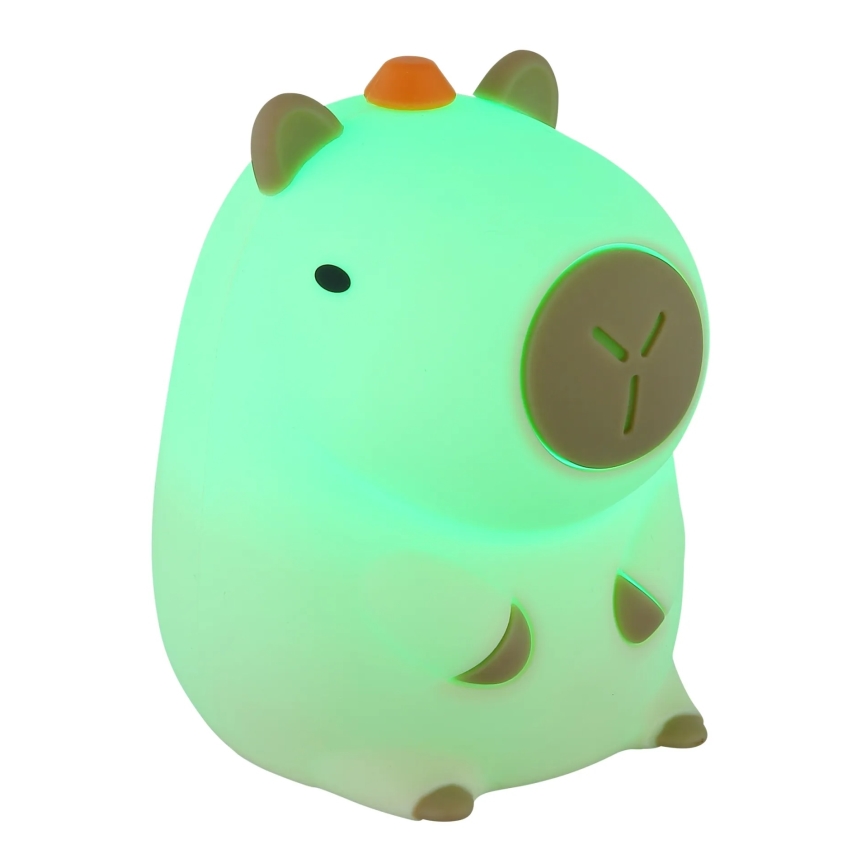 Globo - Luce notturna ricaricabile per bambini LED RGBW dimmerabile, LED 1,5W/5V, batteria 1200 mAh, capibara